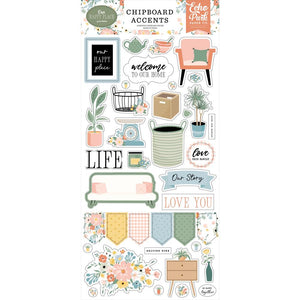 Echo Park - Our Happy Place Chipboard Accent Stickers 6x13"