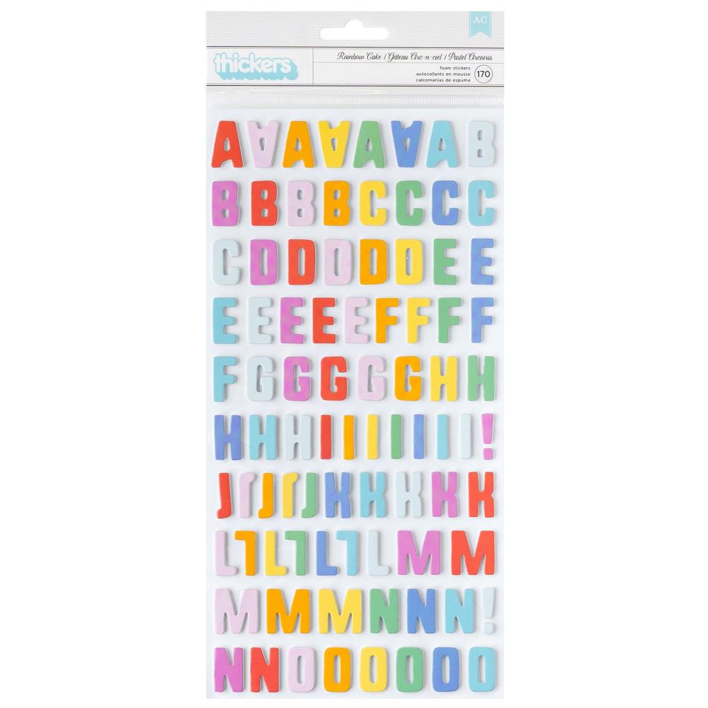 Pebbles All The Cake Thickers Stickers 170/Pkg - Alpha | All About ...