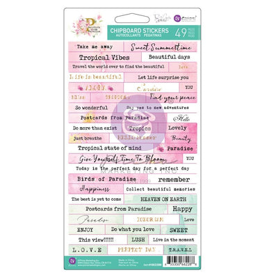 Prima - Postcards from Paradise Chipboard Stickers 49/Pkg