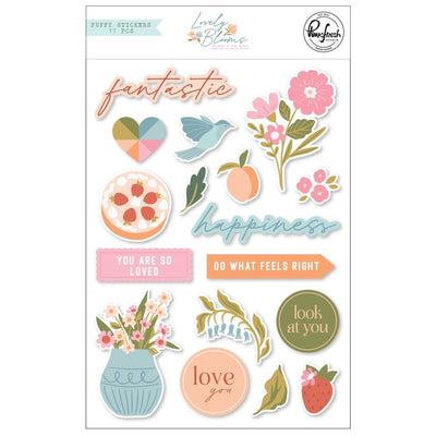 Pinkfresh - Lovely Blooms Puffy Stickers 17/Pkg