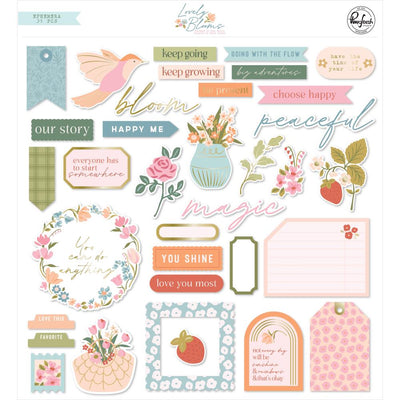 Pinkfresh - Lovely Blooms Cardstock Die-Cuts Ephemera Pack 35/Pkg