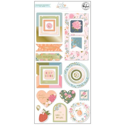 Pinkfresh - Lovely Blooms Chipboard Stickers 24/Pkg