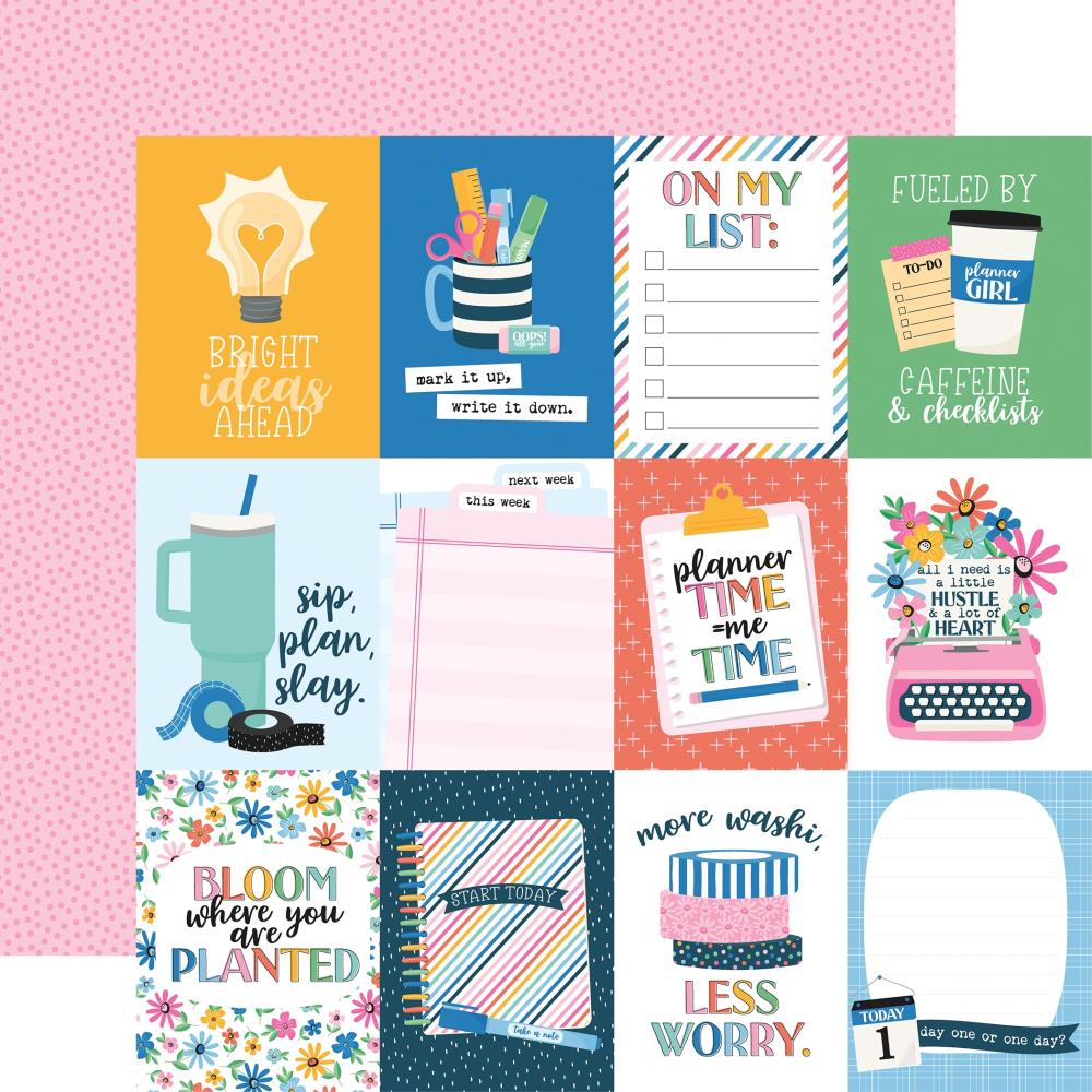 Echo Park - Plan On It Paper - 3X4 Journaling Cards