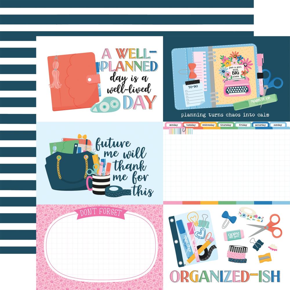 Echo Park - Plan On It Paper - 6X4 Journaling Cards