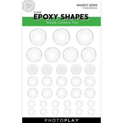 Photo Play - Clear Epoxy Shapes - Circles & Buttons