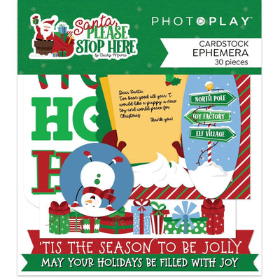 Photo Play - Santa Please Stop Here Cardstock Ephemera 30/Pkg