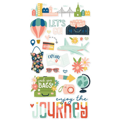 Simple Stories - Pack Your Bags Chipboard Stickers 6