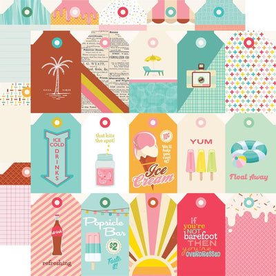 Simple Stories - Retro Summer Paper - Tag Elements