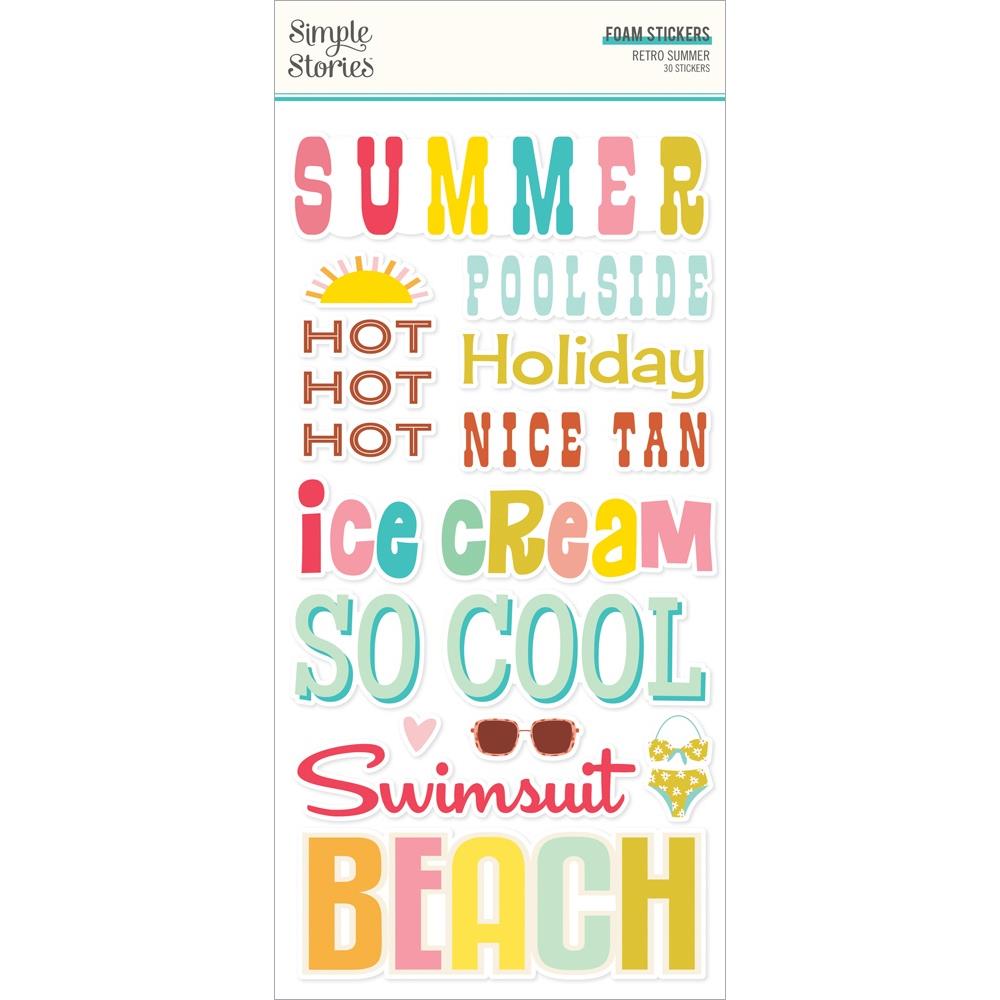 Simple Stories - Retro Summer Foam Stickers 30/Pkg