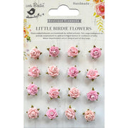 Little Birdie Beaded Micro Roses 16/Pkg - Pearl Pink