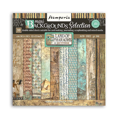 Stamperia Fortune Land of the Pharohs - Backgrounds Paper Pad 12