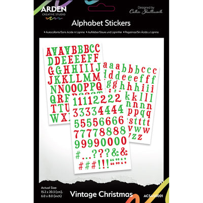 Arden Creative Studio - Vintage Christmas Alphabet Stickers