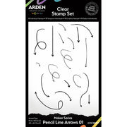Arden Creative Studio - Maker Series Collection - Clear Photopolymer Stamps - Pencil Line Arrows 01