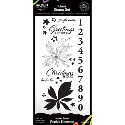 Arden Creative Studio - Marker Series - Festive Elements Clear Stamp Set 25/Pkg
