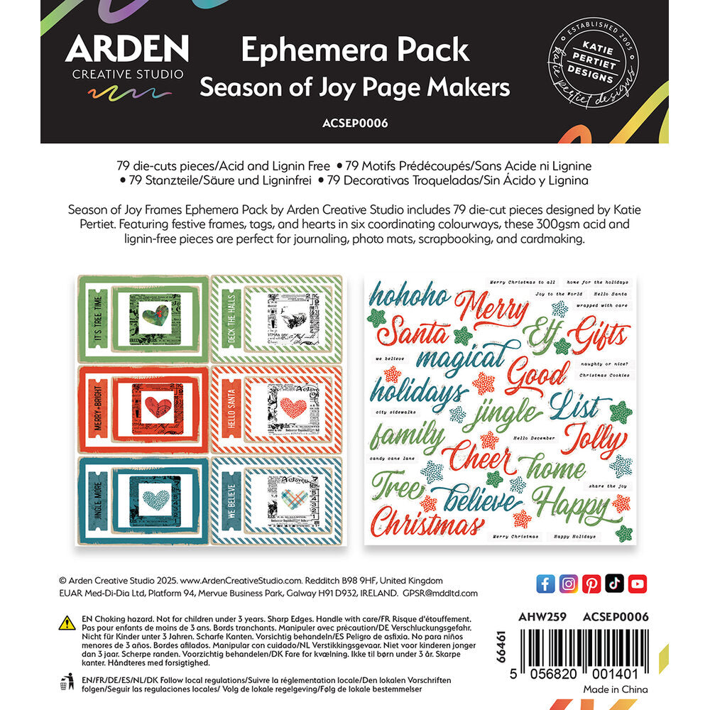Arden Creative Studio - Season of Joy Page Makers Ephemera Pack 79/Pkg
