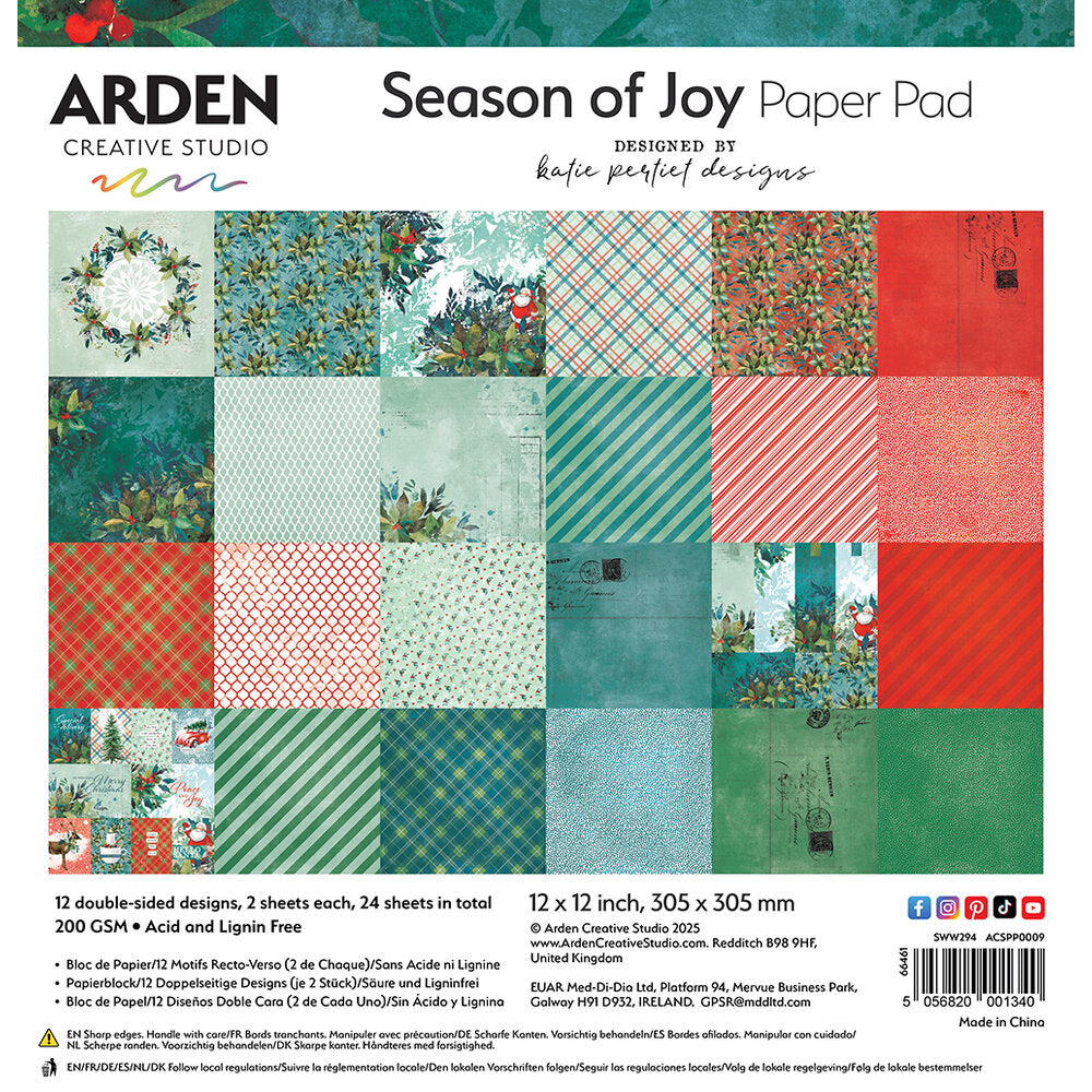 Arden Creative Studio - Season of Joy 12x12 Patterned Paper Pad