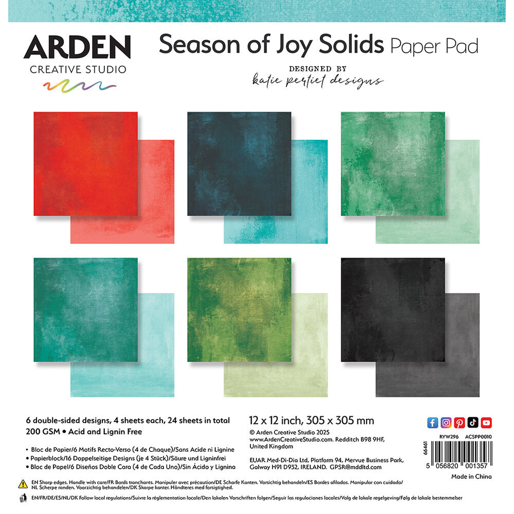 Arden Creative Studio - Season of Joy 12x12 Solids Paper Pad