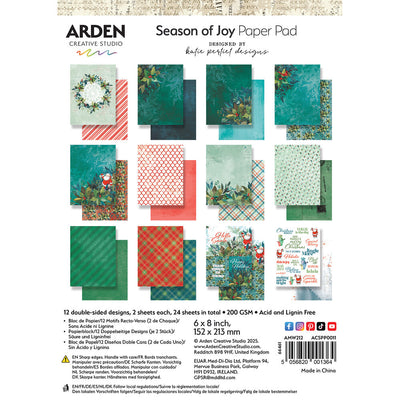 Arden Creative Studio - Season of Joy 6x8 Paper Pad
