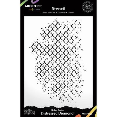 Arden Creative Studio - Maker Series Collection - Stencil - Distressed Diamond