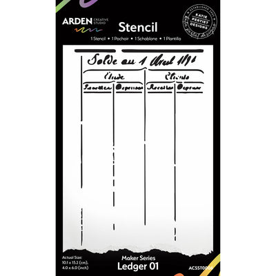 Arden Creative Studio - Maker Series Collection - Stencil - Ledger 01