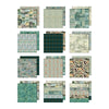 Tim Holtz Idea-ology - Palette Collection - 12 x 12 Paper Pack - Teal