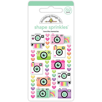 Doodlebug - Color Me Crafty Enamel Shape Sprinkles - Love the Memories