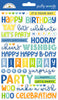 Doodlebug - Balloons & Banners Shape Puffy Stickers - Words