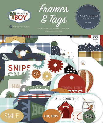 Carta Bella - That's My Boy Frames & Tags 34/Pkg