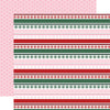 Echo Park - North Pole Christmas Paper - Snowflake Stripes