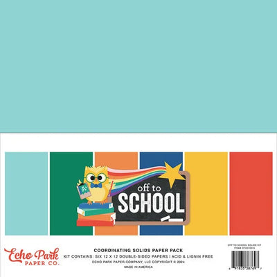 Echo Park - Off to School Solids Collection Kit 12