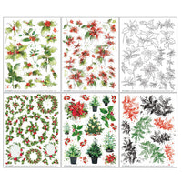 49 and Market - Christmas Spectacular Collection - 6 x 8 Rub-on Transfers - Foliage