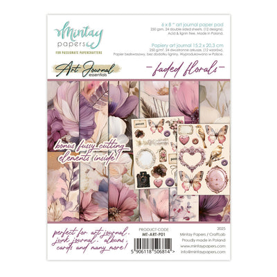 Mintay - Art Journal Essentials - 6x8 Art Journal Paper Pad - Faded Florals
