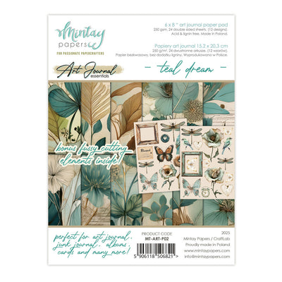 Mintay - Art Journal Essentials - 6x8 Art Journal Paper Pad - Teal Dream