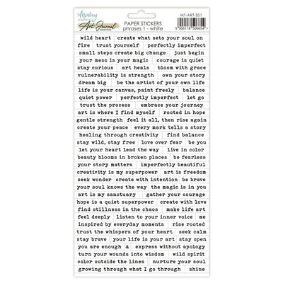 Mintay - Art Journal Essentials - Phrase Stickers 1 - White