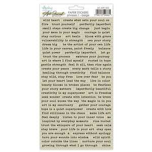 Mintay - Art Journal Essentials - Phrase Stickers 1 - Beige