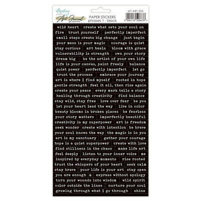 Mintay - Art Journal Essentials - Phrase Stickers 1 - Black