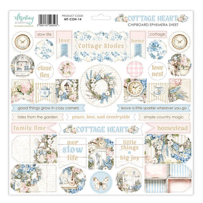 Mintay - Cottage Heart Chipboard Ephemera Sheet 12x12