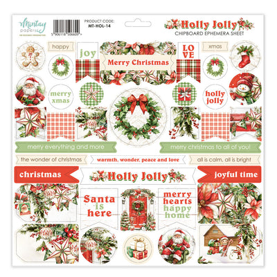 Mintay - Holly Jolly Chipboard Ephemera Sheet 12x12