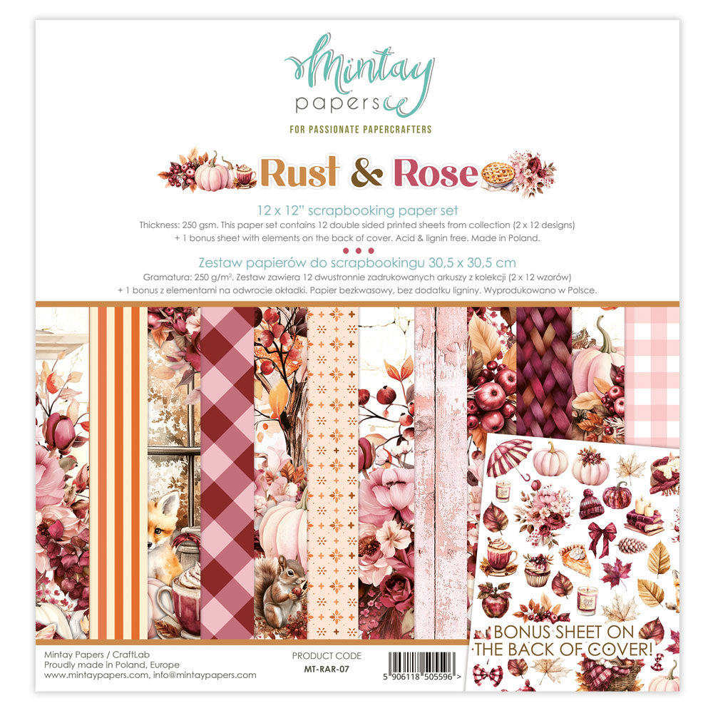 Mintay - Rust & Rose 12x12 Paper Set