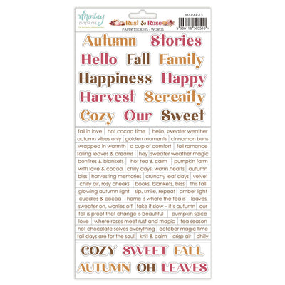Mintay - Rust & Rose Paper Stickers - Words