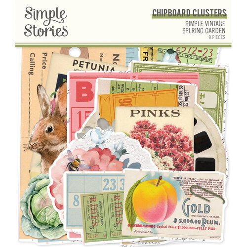 Simple Stories - Simple Vintage Spring Garden Chipboard Clusters