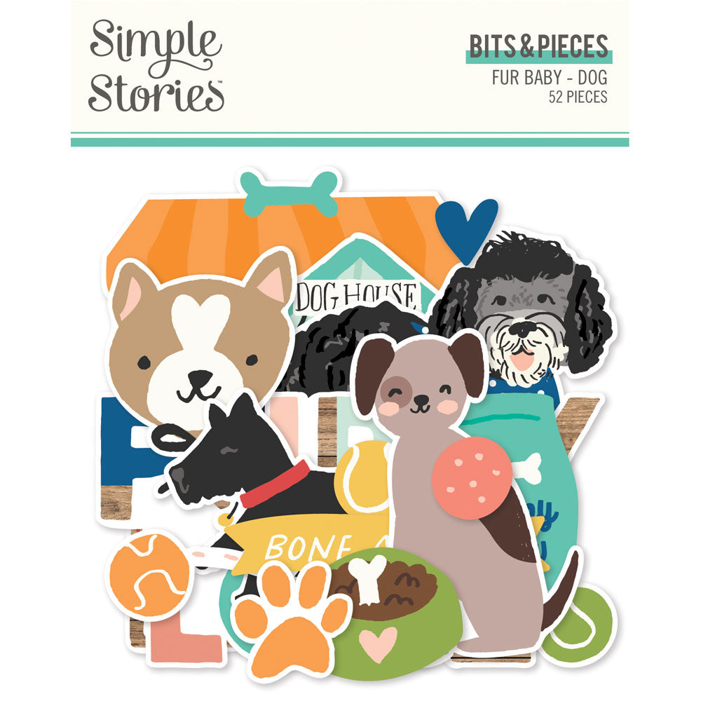 Simple Stories - Fur Baby Dog Bits & Pieces 52/Pkg