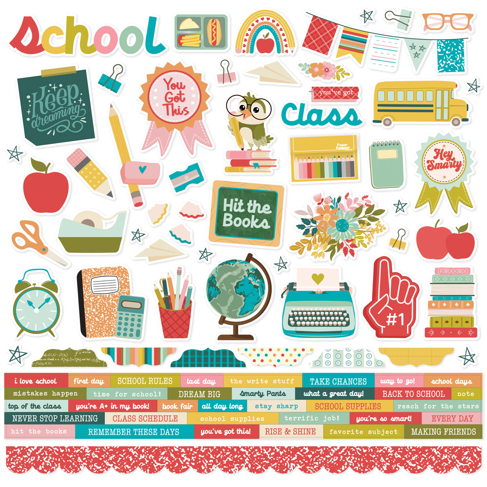 Simple Stories - Book Fair Element Sticker Sheet 12x12