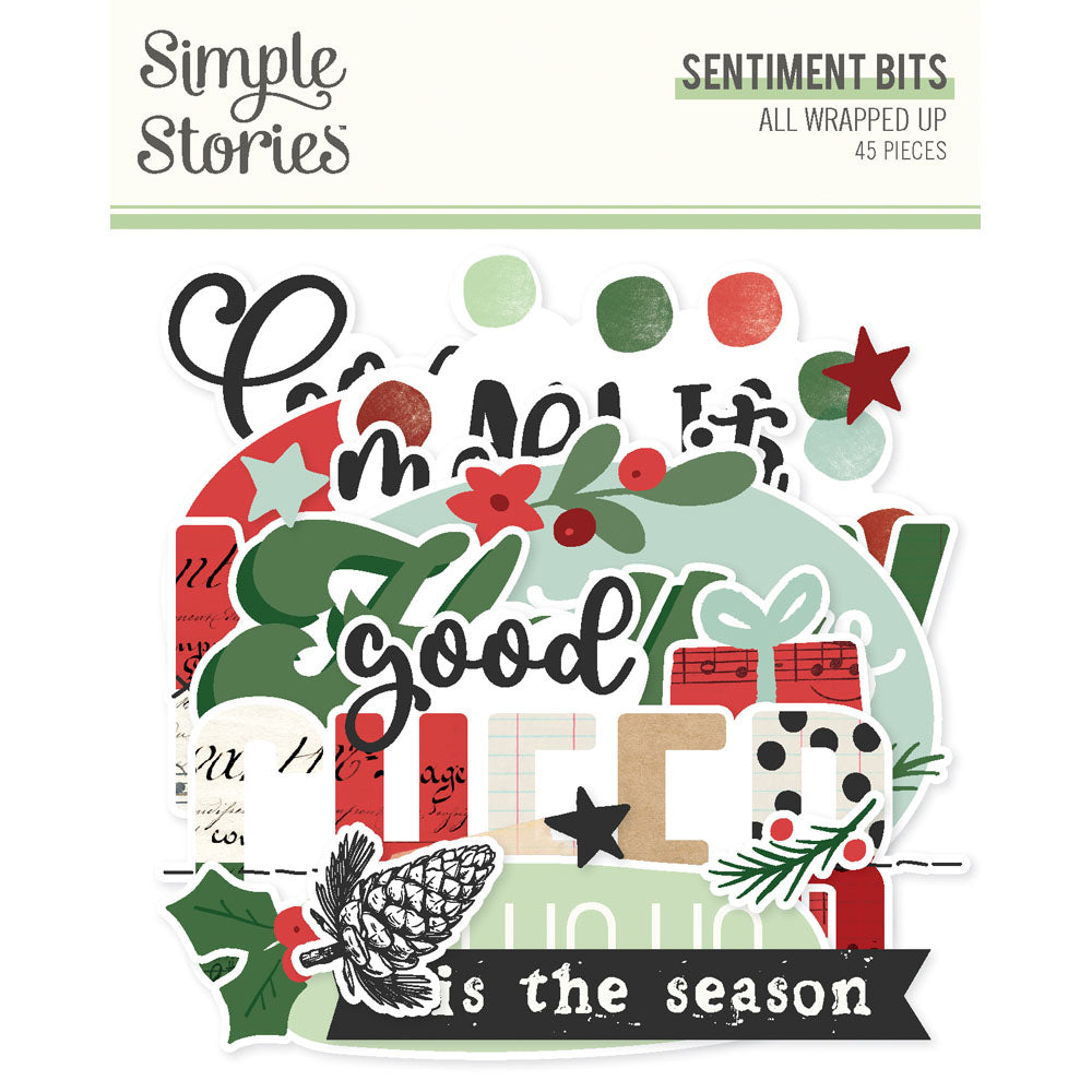 Simple Stories - All Wrapped Up Sentiment Bits 45/Pkg