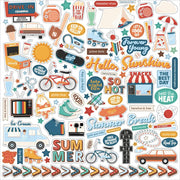 Echo Park - Summer Break 12x12 Cardstock Element Sticker Sheet