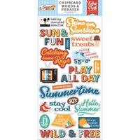Echo Park - Summer Break Chipboard Words & Phrases Stickers 6x13"
