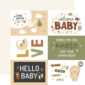 Echo Park - Special Delivery Baby Paper - 6X4 Journaling Cards