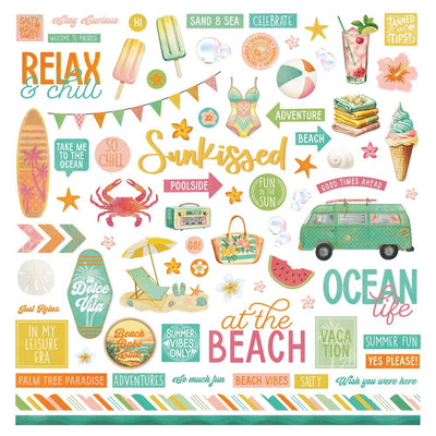 Photo Play - Salt & Sea Element Sticker Sheet - 12x12