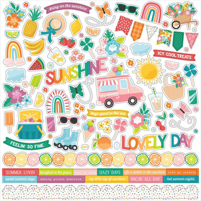 Echo Park - Sunny Days Ahead Cardstock Elements Sticker Sheet 12x12