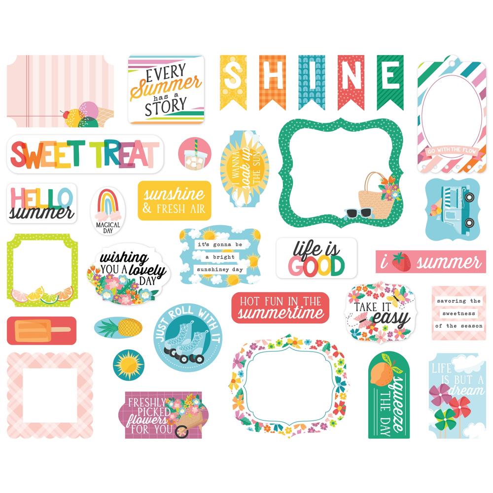 Echo Park - Sunny Days Ahead Cardstock Ephemera Die Cuts 33/Pkg